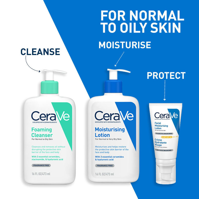 CeraVe Foaming Cleanser Face Wash For Oily Skin with Ceramides, Dermatologist Recommended, 473ml Buy at Indicrest Image 4
