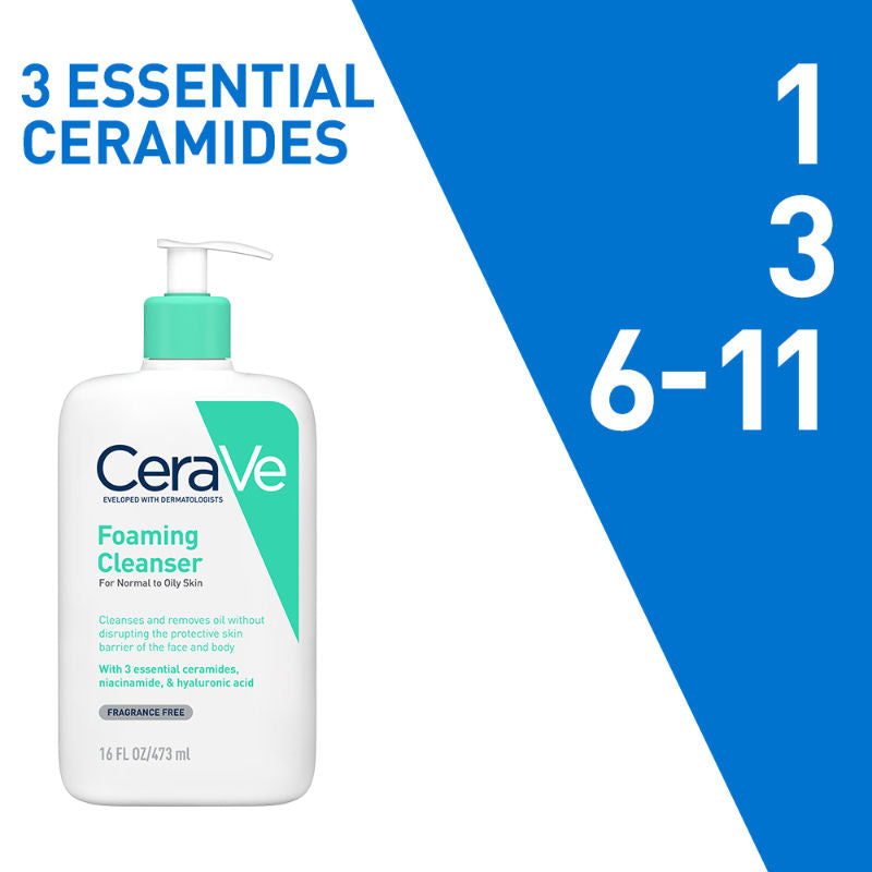 CeraVe Foaming Cleanser Face Wash For Oily Skin with Ceramides, Dermatologist Recommended, 473ml Buy at Indicrest Image 6