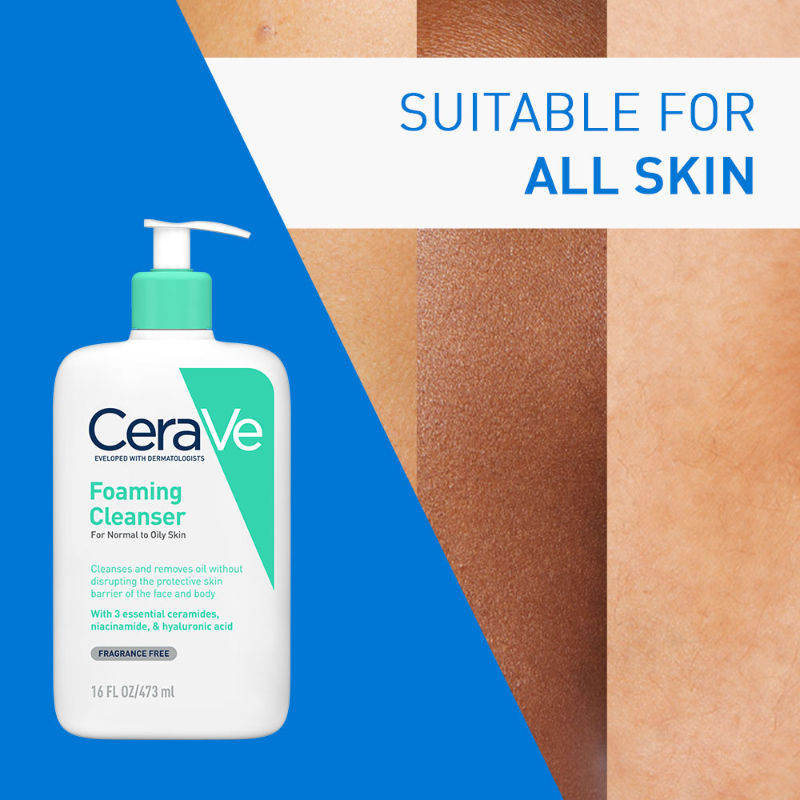 CeraVe Foaming Cleanser Face Wash For Oily Skin with Ceramides, Dermatologist Recommended, 473ml Buy at Indicrest Image 8