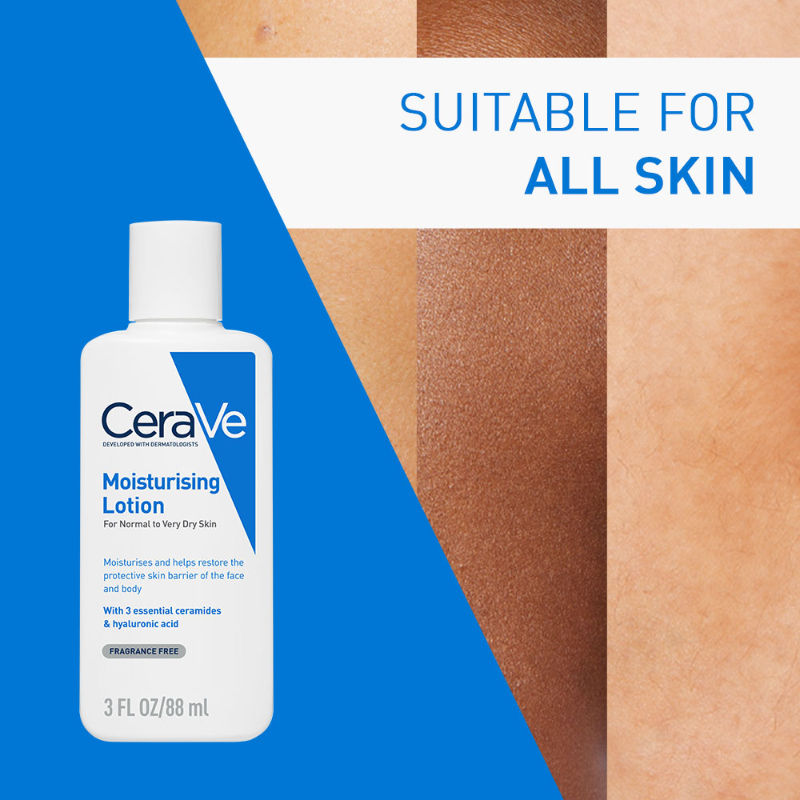 CeraVe Moisturizing Lotion For Dry To Very Dry Skin With Ceramides & Hyaluronic Acid, 88ml Buy at Indicrest Image 9