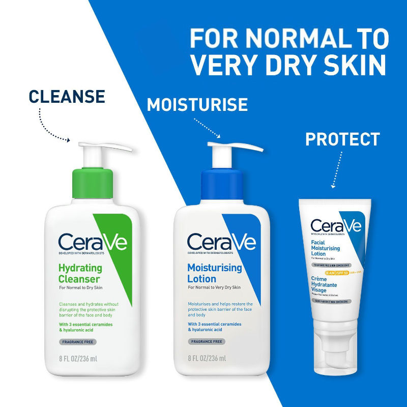CeraVe Moisturizing Lotion For Dry To Very Dry Skin With Ceramides & Hyaluronic Acid, 236ml Buy at Indicrest Image 5