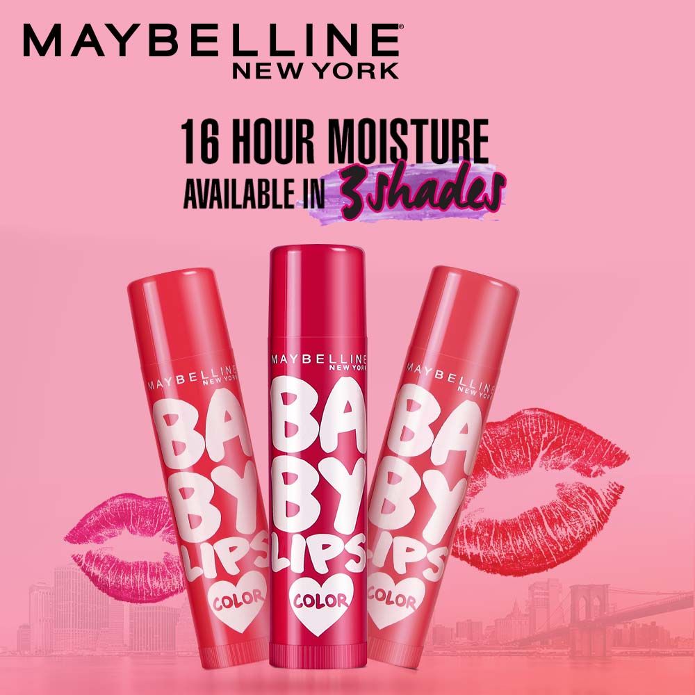 Maybelline New York Baby Lips Color Lip Balm with SPF 11, Lasts UpTo 24H - Pink Lolita + Cherry Kiss Combo, 8g