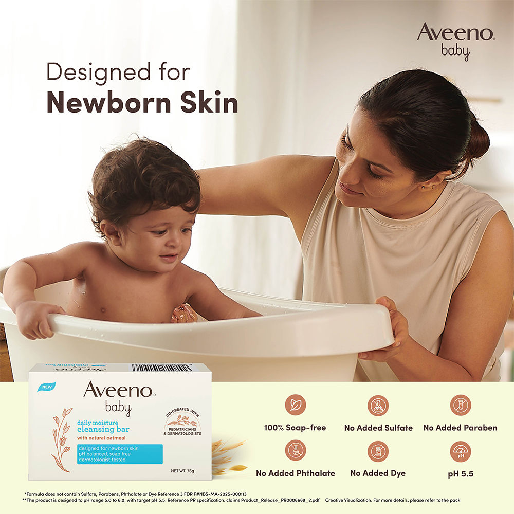 Aveeno Baby DM Cleansing Bar, 75g