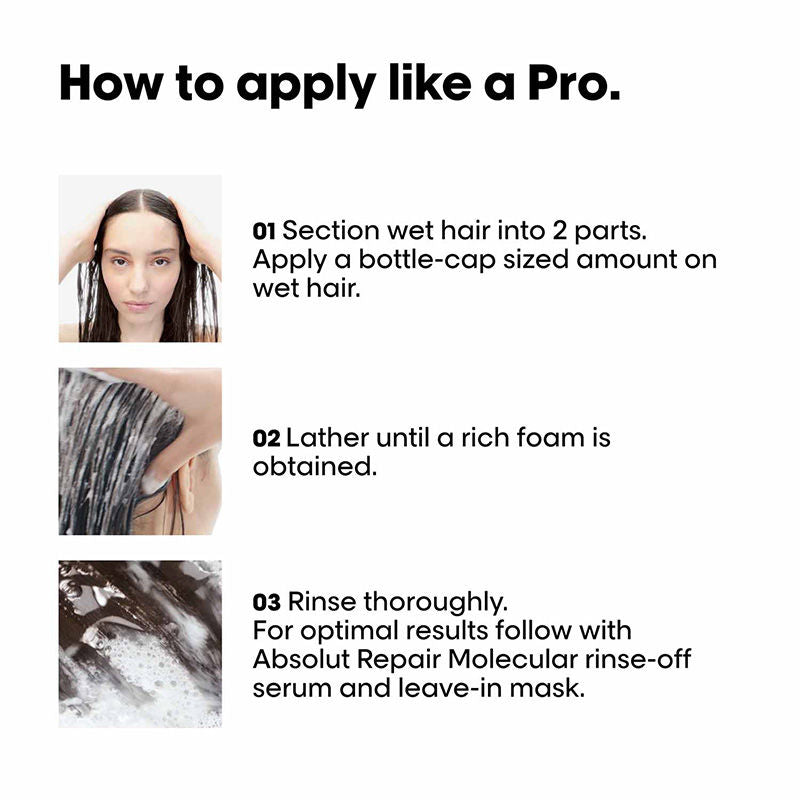 L'Oreal Professionnel Absolut Repair Molecular Sulfate-Free Shampoo, 300ml & Mask, 250ml Combo