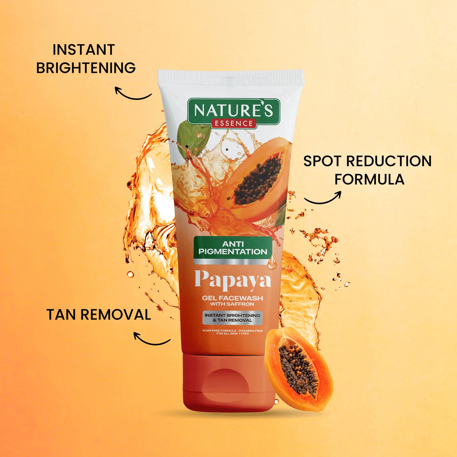 Nature's Essence Anti Pigmentation Papaya Gel Face Wash (Pack of 2), 100g Buy at Indicrest Image 3