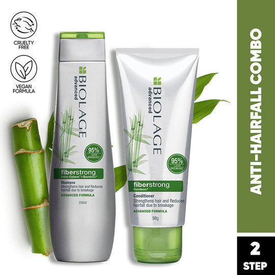 Biolage Advanced Fiberstrong Professional Shampoo, 200ml + Conditioner, 96g Combo For Hair Breakage Buy at Indicrest