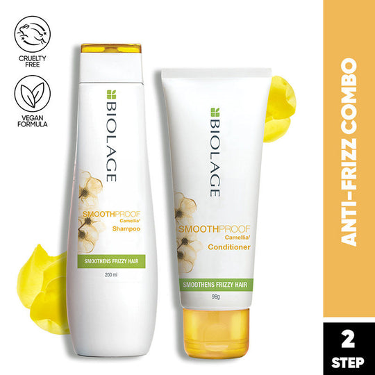 Biolage Smoothproof Shampoo, 200ml + Conditioner, 96g 2- Step Combo For Upto 72H Frizz Free Hair Buy at Indicrest