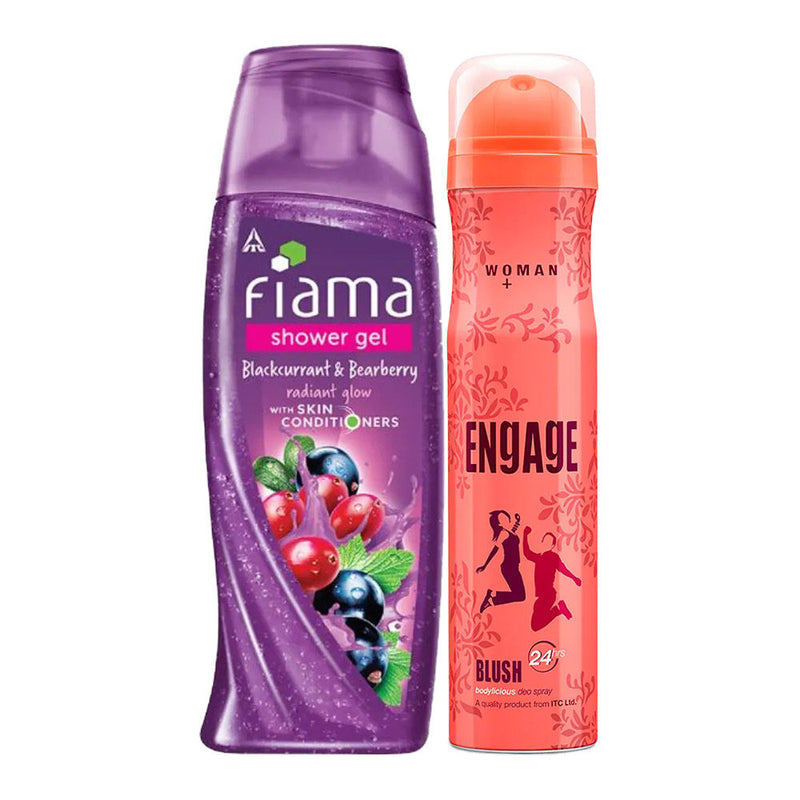 Engage Deodorant and Fiama Shower Gel - Bath & Body Combo Offer, 2 pieces