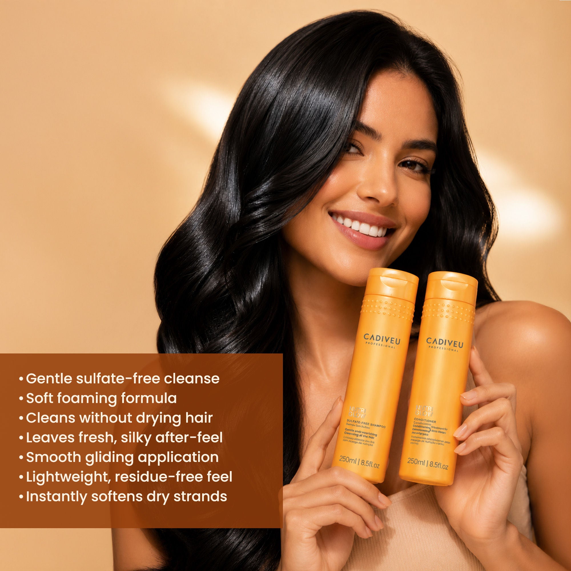 CADIVEU Nutri Glow Shampoo and Conditioner Combo Sulfate Free (2pcs) - Image 2 - Buy from Indicrest
