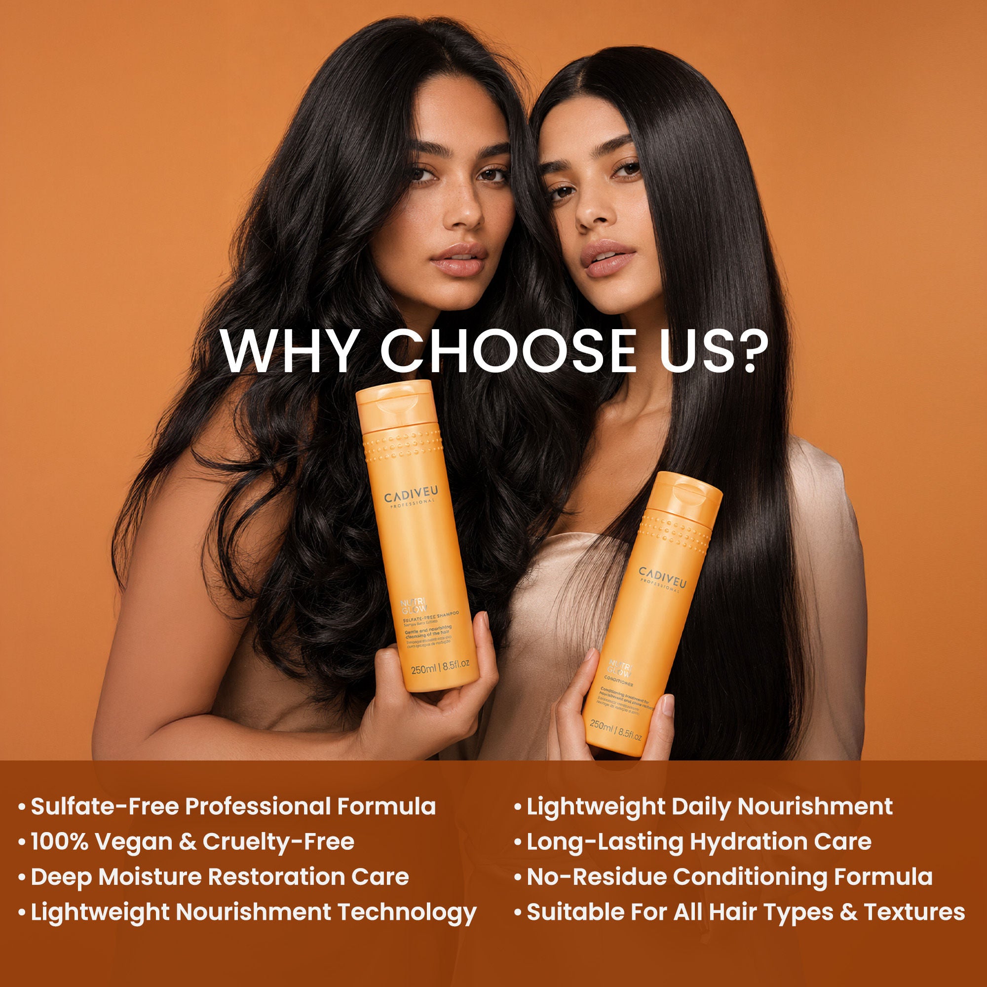 CADIVEU Nutri Glow Shampoo and Conditioner Combo Sulfate Free (2pcs) - Image 6 - Buy from Indicrest