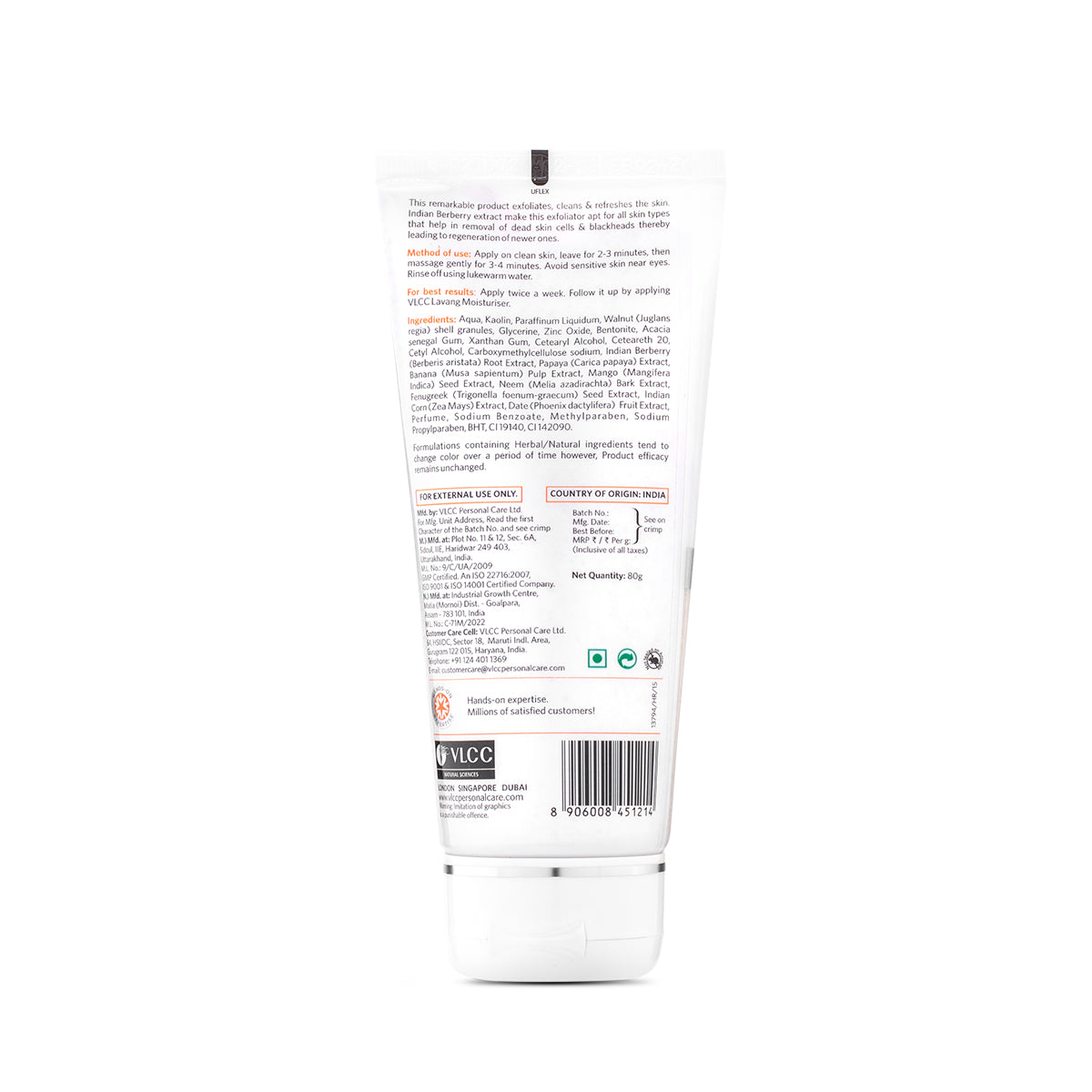 VLCC Charcoal Peel Off Mask 7X Ultra Whitening and Brightening and Indian Berberry Face Scrub - Image 7 - Buy from Indicrest