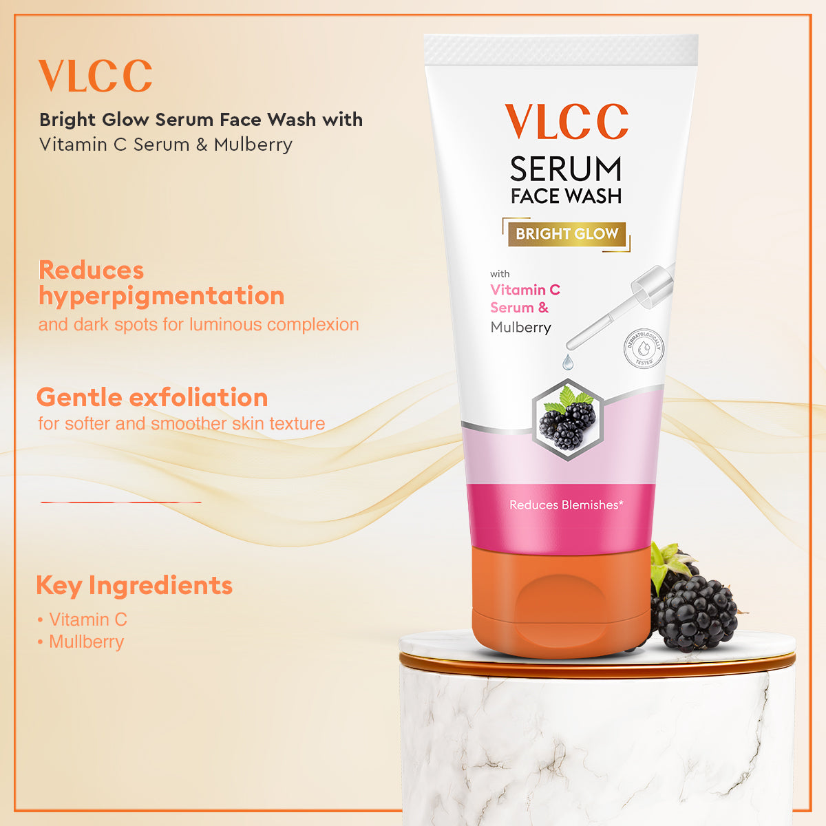 VLCC Honey Moisturiser and Bright Glow Serum Facewash with Vitamin C Serum and Mulberry Combo - Image 3 - Buy from Indicrest