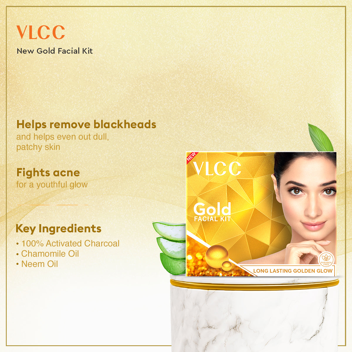 VLCC Gold Facial Kit and Acne Defense Serum Facewash Salicylic Acid Serum and Neem Facewash - Image 2 - Buy from Indicrest