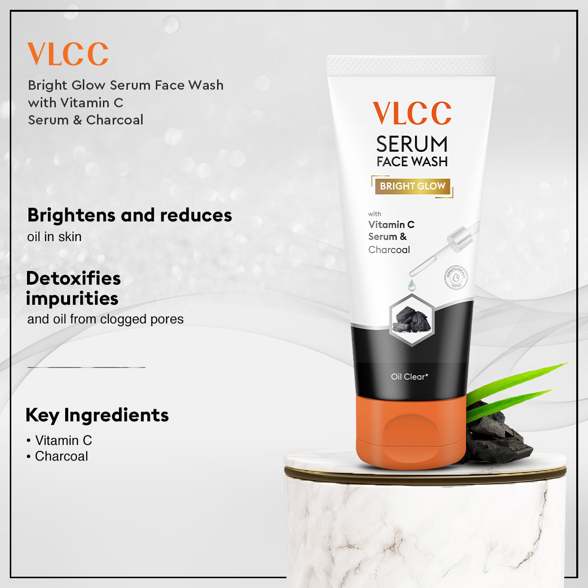 VLCC Diamond Facial Kit with Diamond Bhasma and Bright Glow Serum Facewash with Vitamin C Serum and Charcoal - Image 3 - Buy from Indicrest