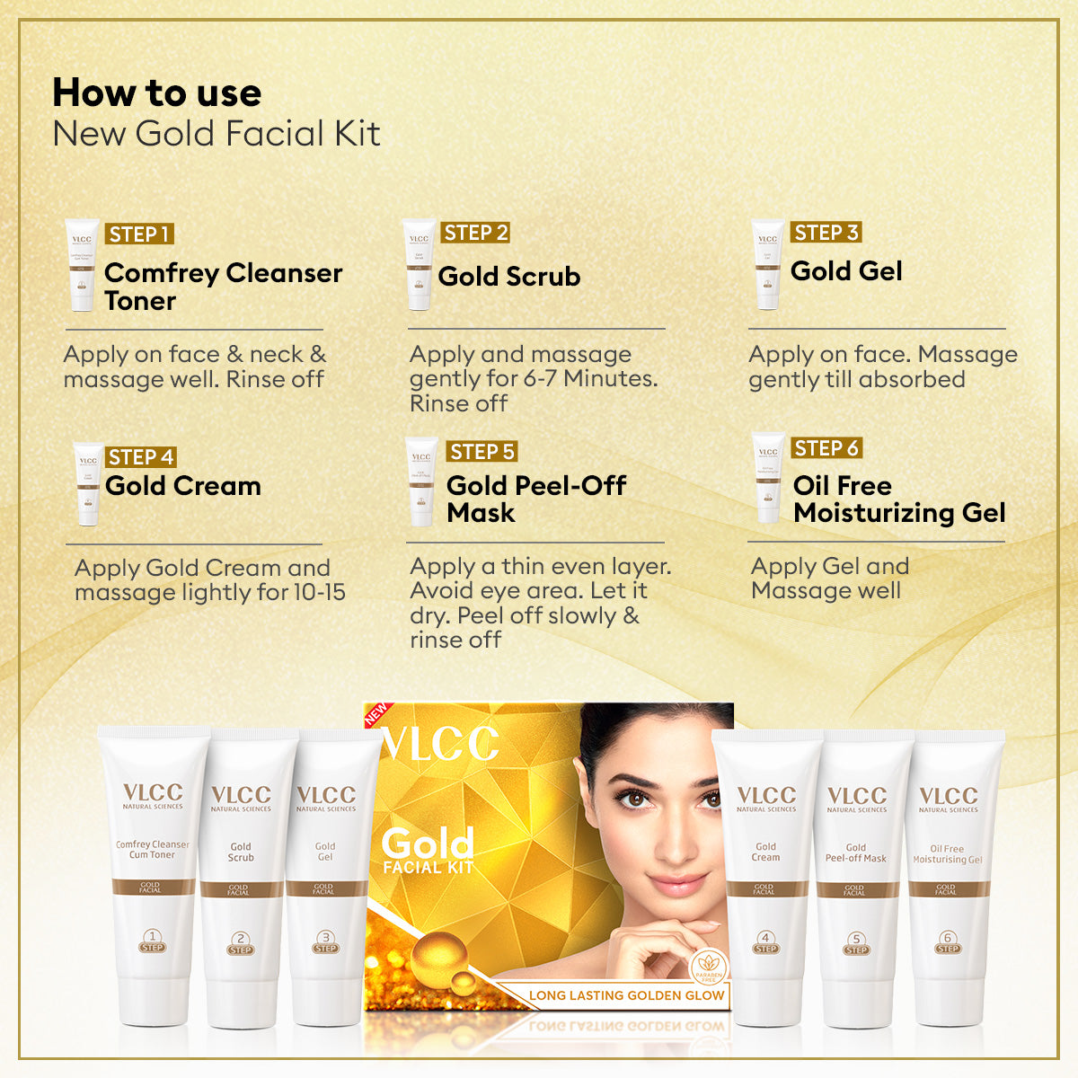 VLCC Gold Facial Kit and Acne Defense Serum Facewash Salicylic Acid Serum and Neem Facewash - Image 4 - Buy from Indicrest