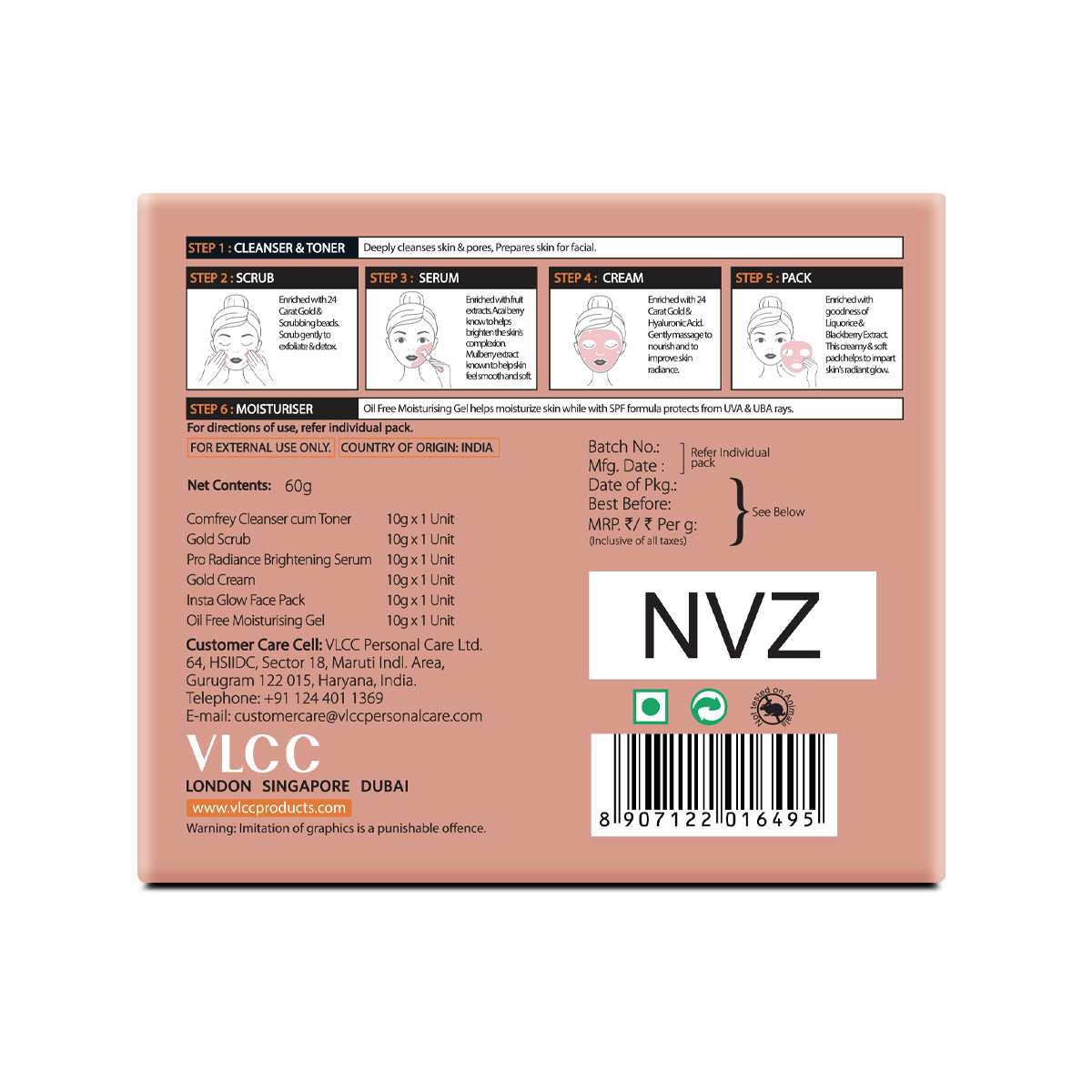 VLCC Gold Facial kit for Sensitive Skin and Pedicure Manicure Kit Combo - Image 6 - Buy from Indicrest
