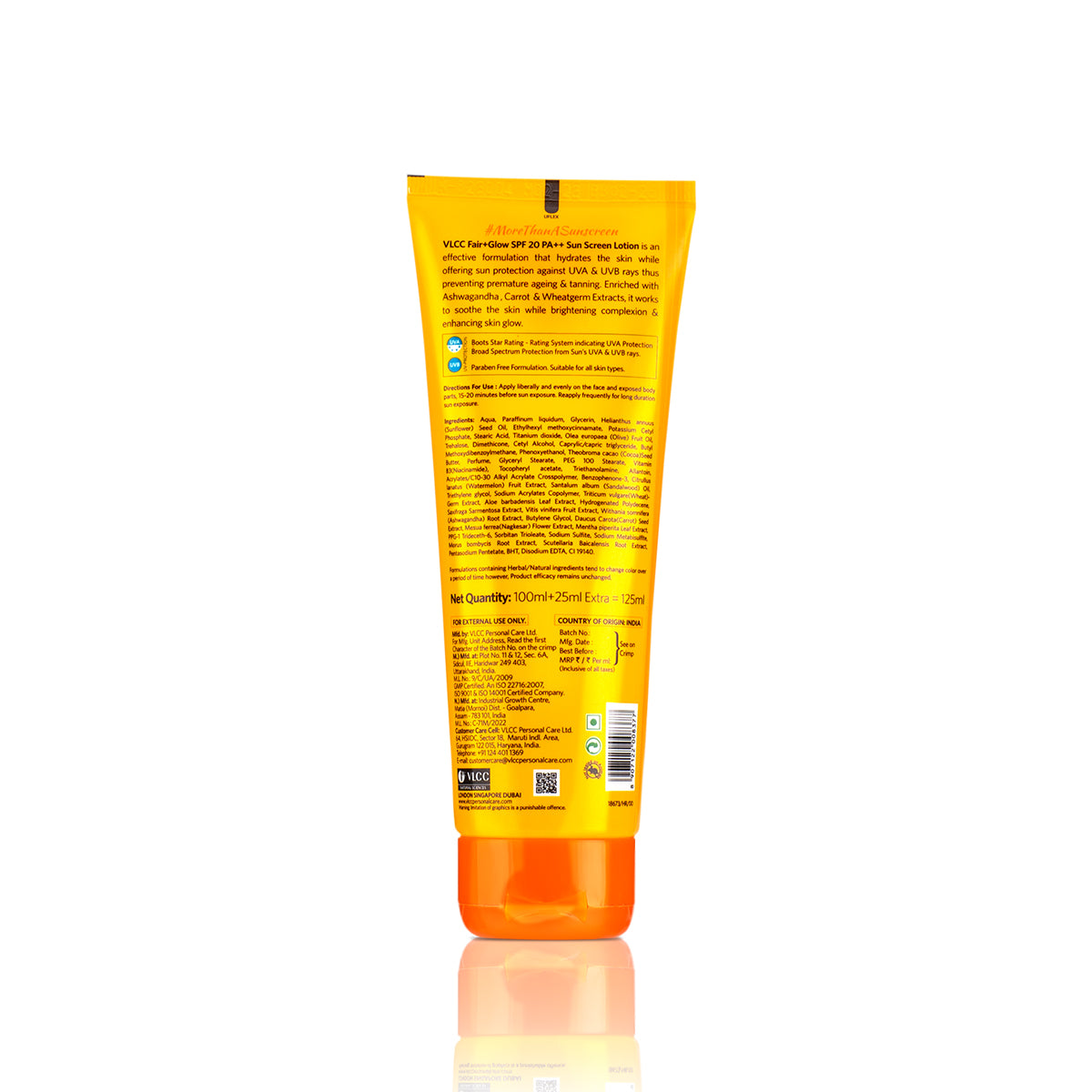 VLCC Fair+ Glow Sunscreen Lotion SPF 20 PA ++ -100 g with 25 g Extra - Image 6 - Buy from Indicrest