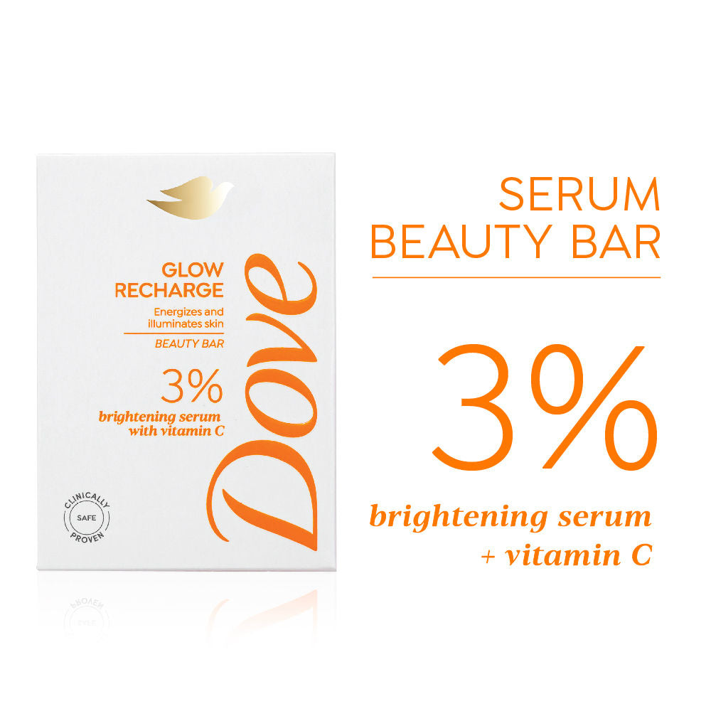 Dove Glow Recharge Serum Beauty Bar with 3% Brightening Serum + Vitamin C (125gx3), 375g Buy at Indicrest