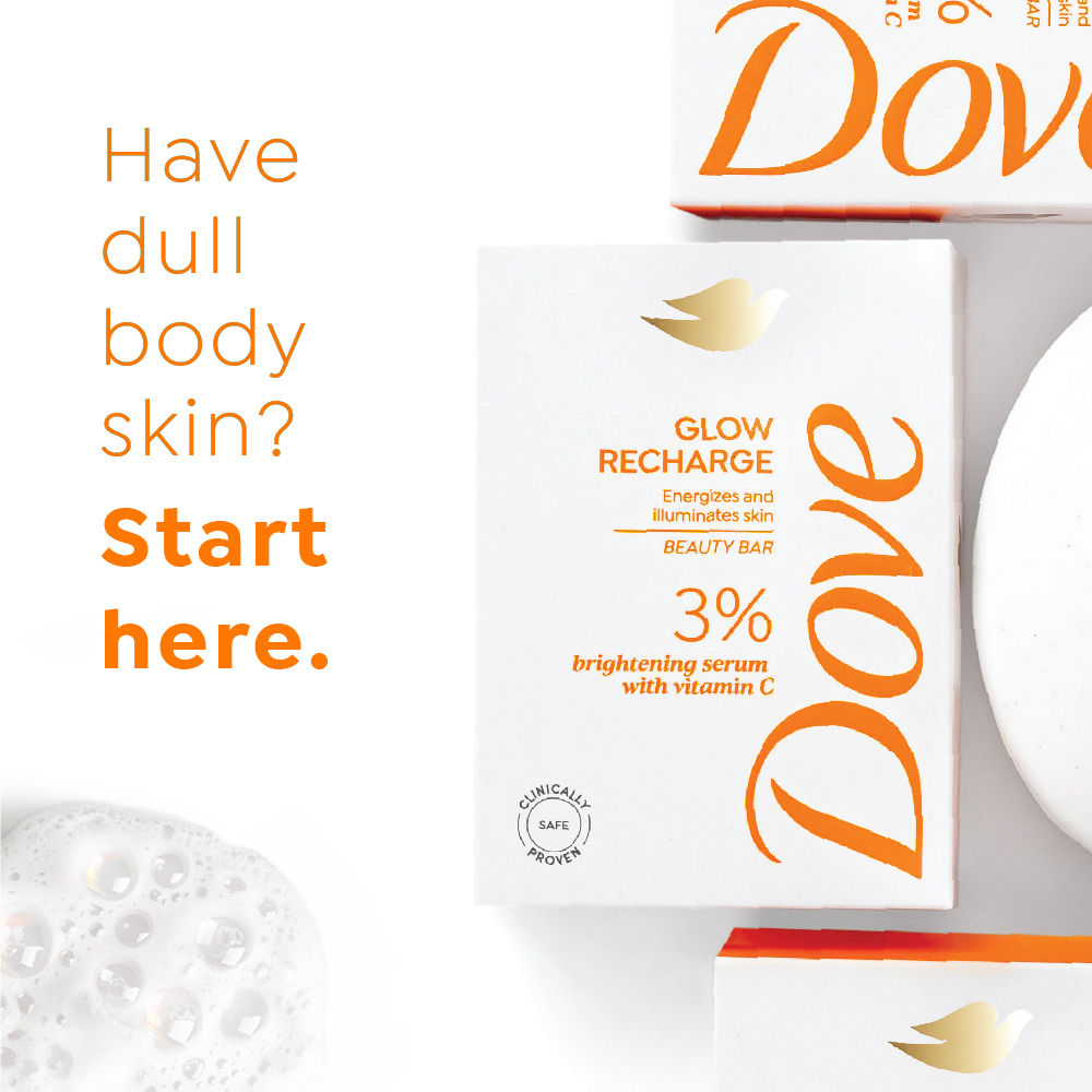 Dove Glow Recharge Serum Beauty Bar with 3% Brightening Serum + Vitamin C (125gx3), 375g Buy at Indicrest Image 3
