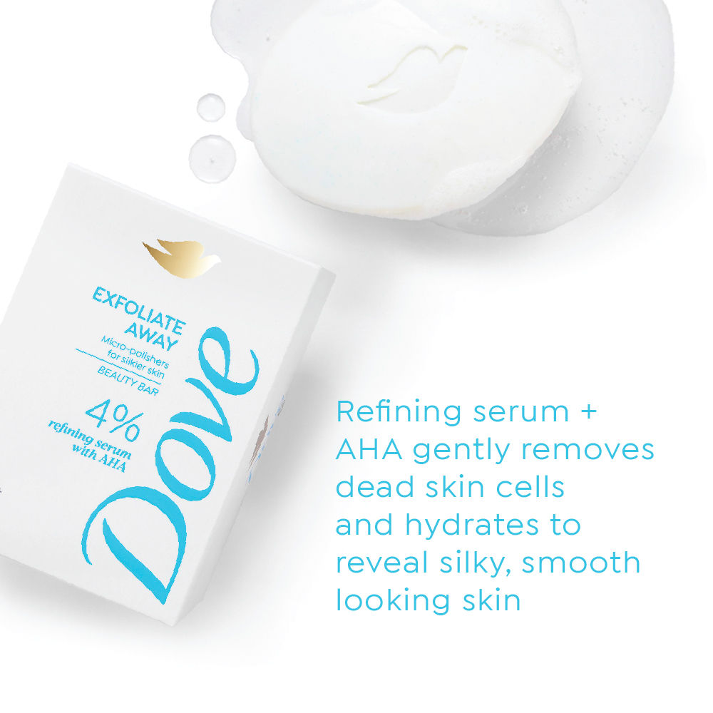 Dove Exfoliate Away Serum Beauty Bar with 4% Refining Serum + AHA (125g x 3), 375g Buy at Indicrest Image 4
