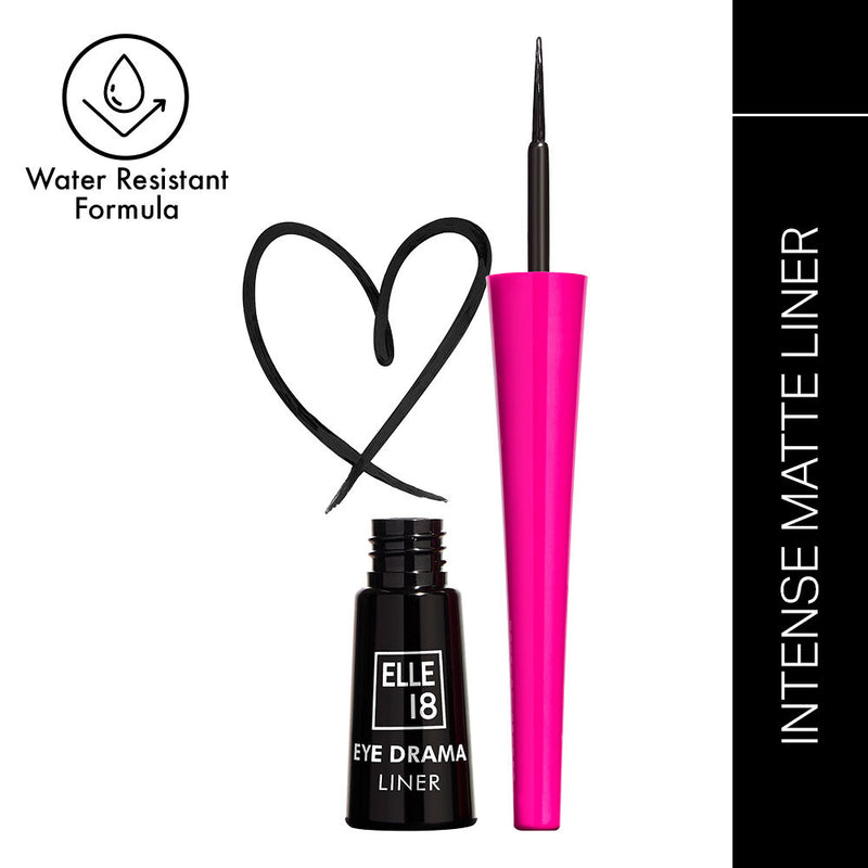 Elle 18 Eye Drama Liner, Matte Finish, Long Lasting, Water Resistant - Black, 3.5ml Buy at Indicrest