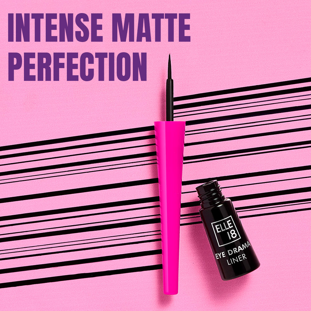 Elle 18 Eye Drama Liner, Matte Finish, Long Lasting, Water Resistant - Black, 3.5ml Buy at Indicrest Image 3