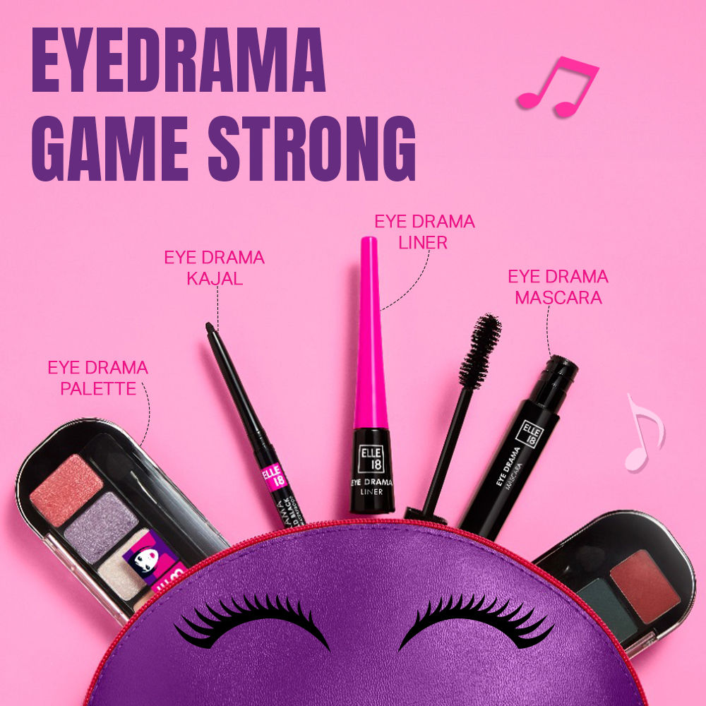 Elle 18 Eye Drama Liner, Matte Finish, Long Lasting, Water Resistant - Black, 3.5ml Buy at Indicrest Image 8