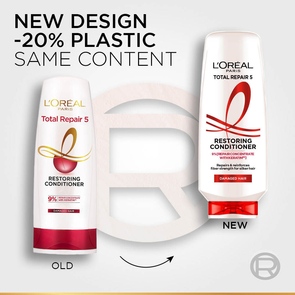 L'Oreal Paris Total Repair 5 Restoring Conditioner With Keratin XS For Damaged Hair, 340ml Buy at Indicrest Image 2