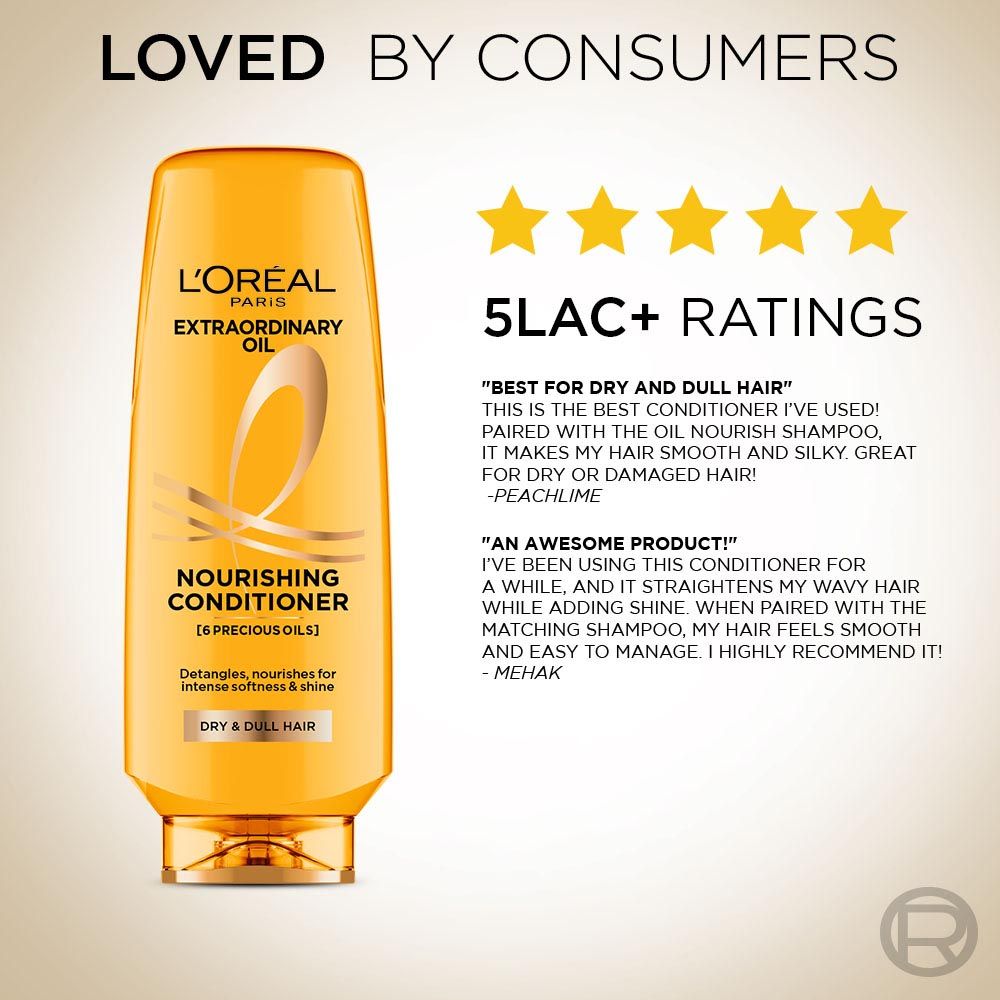 L'Oreal Paris Extraordinary Oil Nourishing Conditioner For Dry & Dull Hair, 340ml Buy at Indicrest Image 9