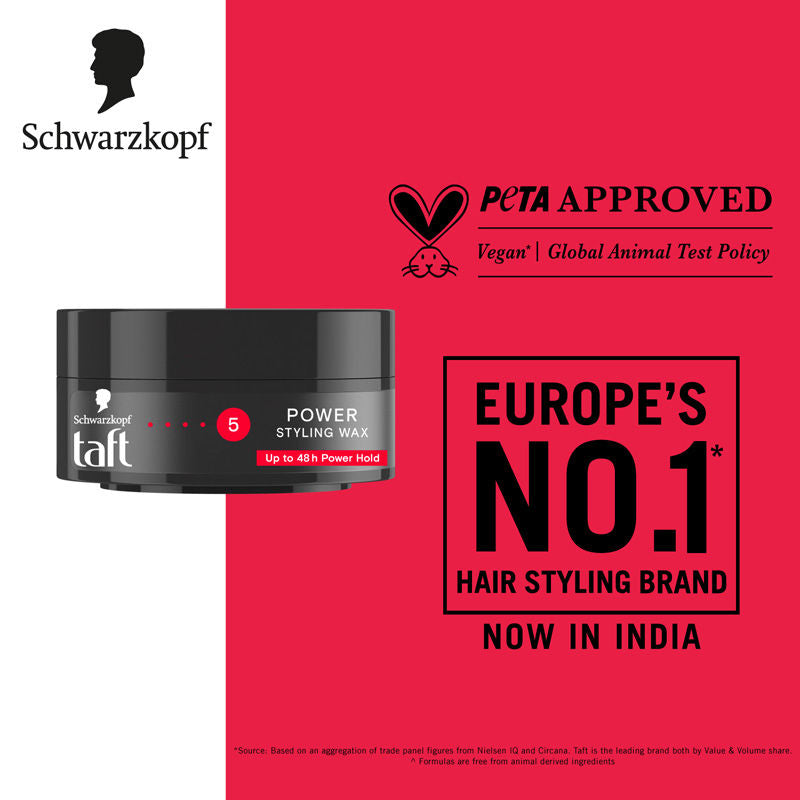 Schwarzkopf TAFT Power Hair Wax For Luminous Shine And Glossy Hair, Hold 5 Lasts 48 Hours, 75ml Buy at Indicrest Image 6