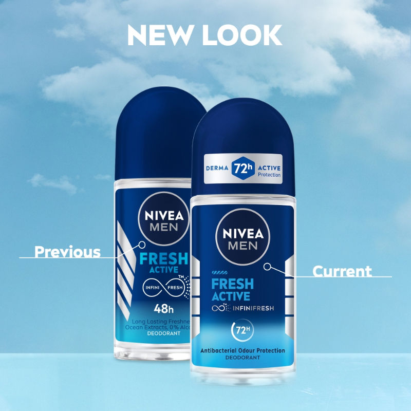 Nivea MEN Fresh Active 72h Deodorant Roll On For Men, 25ml Buy at Indicrest Image 3