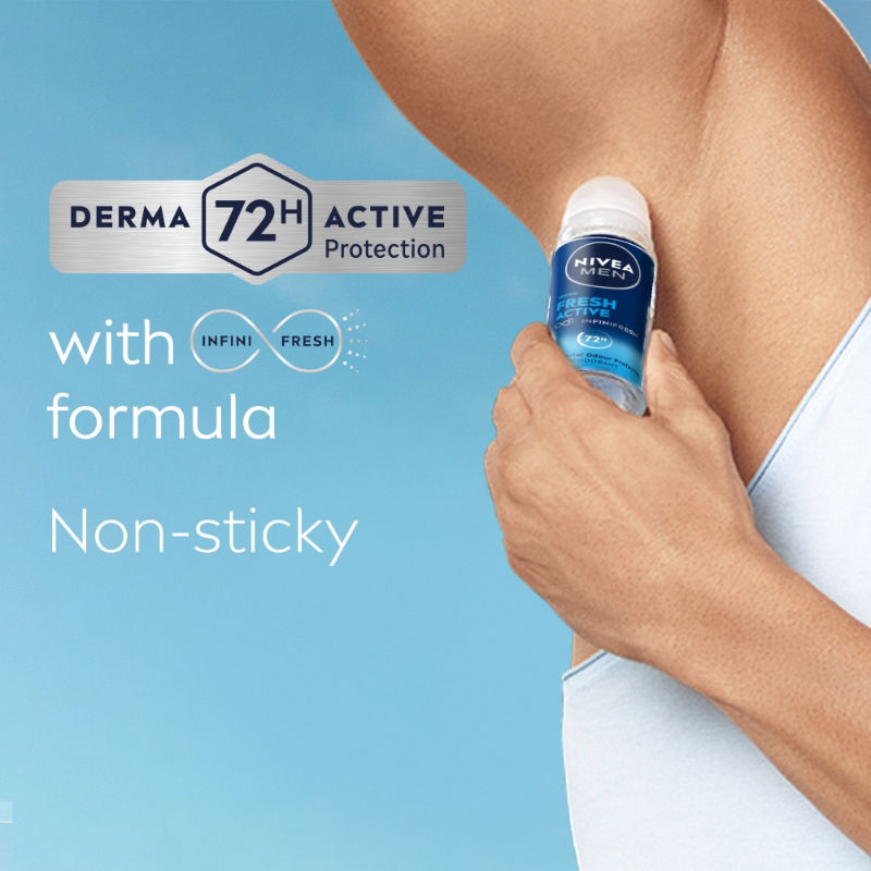 Nivea MEN Fresh Active 72h Deodorant Roll On For Men, 25ml Buy at Indicrest Image 6