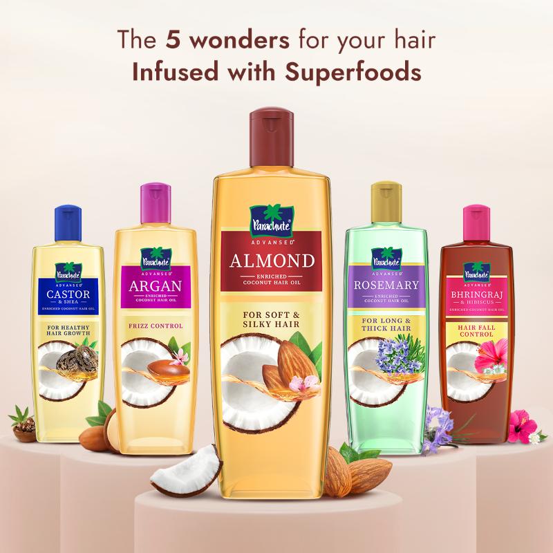 Parachute Advansed Almond Enriched Coconut Oil For Upto 2X Softer Hair With Vitamin E, 300ml Buy at Indicrest Image 7