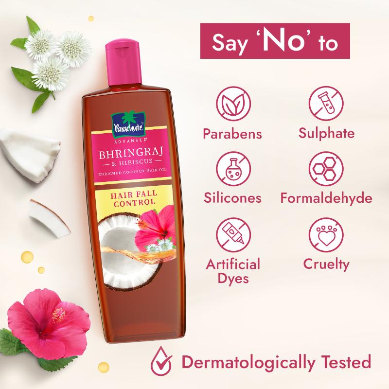 Parachute Advansed Bhringraj & Hibiscus Enriched Coconut Oil For Up To 10X Less Hair Fall, 300ml Buy at Indicrest Image 6
