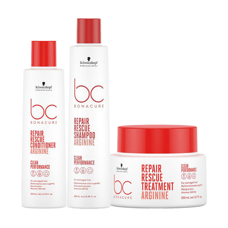 Schwarzkopf Professional Bonacure Peptide Repair Rescue Micellar Shampoo, 250ml + Conditioner, 200ml + Treatment, 200ml - For Dry & Damaged Hair Combo Buy at Indicrest