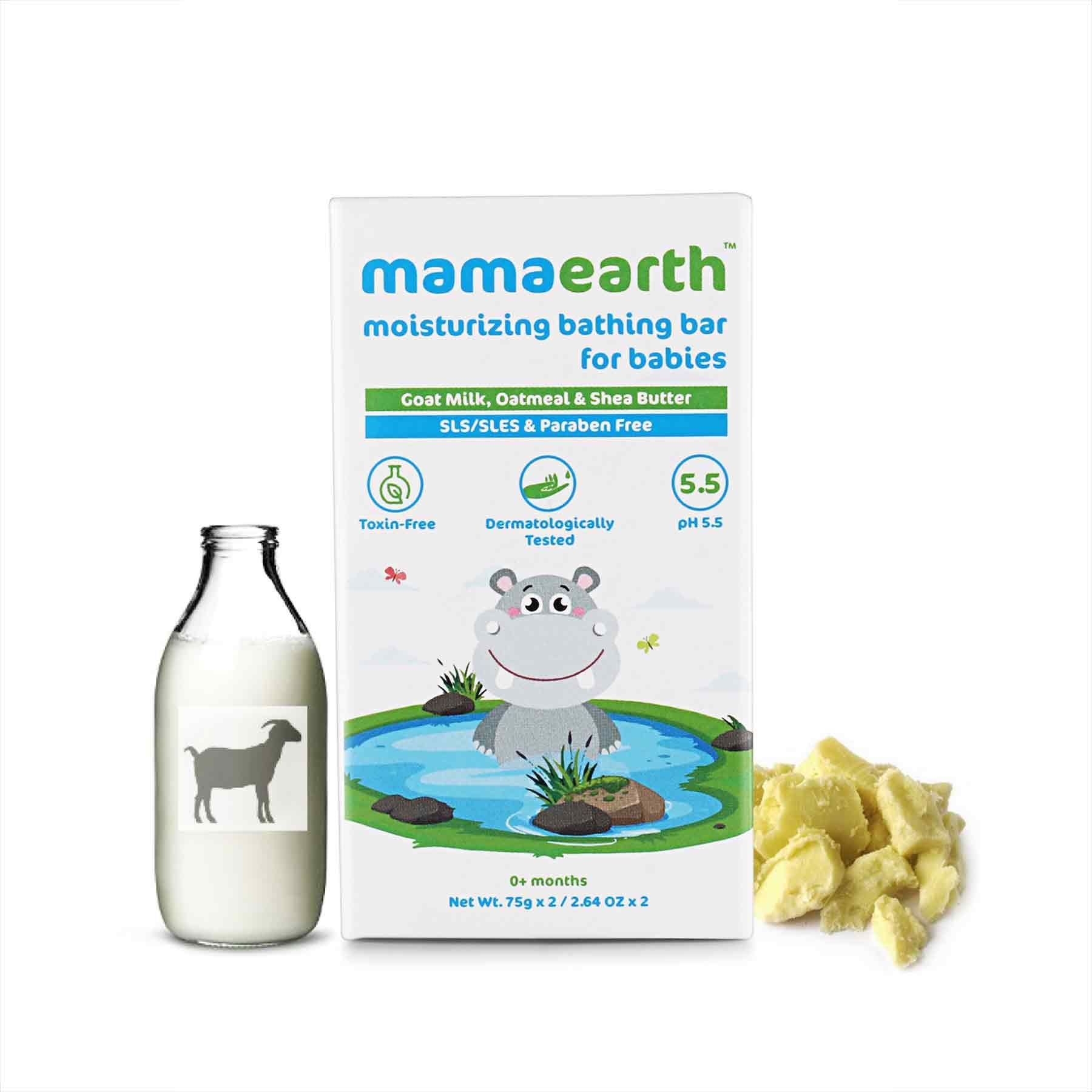Mamaearth Moisturizing Bathing Bar Soap For Babies, Pack of 2 X 75g - Buy from Indicrest