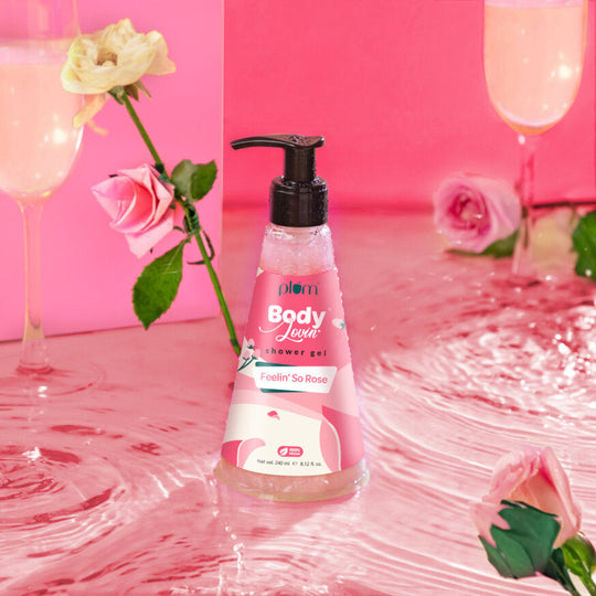 Plum Feelin' So Rose Shower Gel by Plum BodyLovin' | SLS-Free | Hydrating Formula | Musky Rose Fragrance | Aloe-Infused Body Wash, 240ml Buy at Indicrest