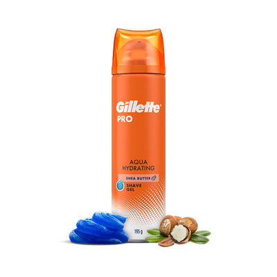 Gillette Pro Shaving Gel Aqua Hydrating With Shea Butter, 195g