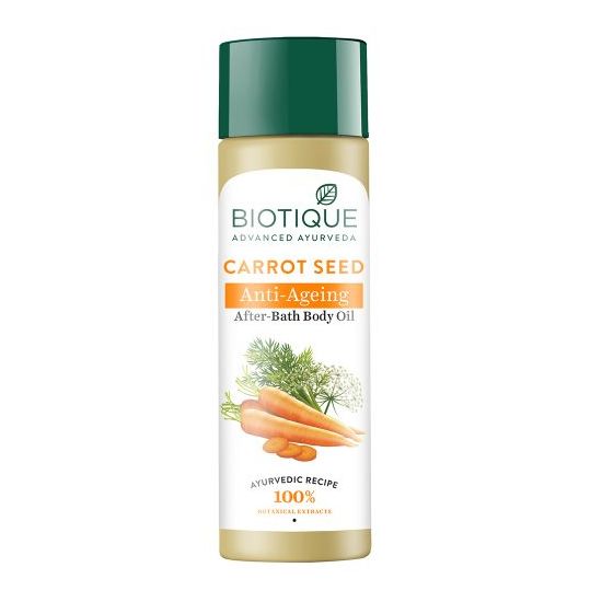 Biotique Carrot Seed Anti-Ageing After-Bath Body Oil, 120ml - Buy from Indicrest