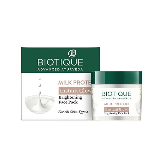 Biotique Milk Protein Instant Glow Brightening Face Pack, 50g - Buy from Indicrest