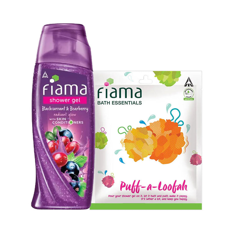 Fiama Shower Gel Blackcurrant & Bearberry Body With Puff-a-loofah Combo Buy at Indicrest