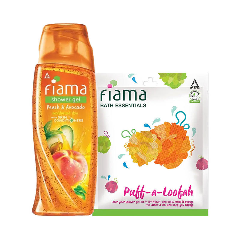 Fiama Shower Gel Peach & Avocado, Body Wash With Puff-a-loofah Combo Buy at Indicrest
