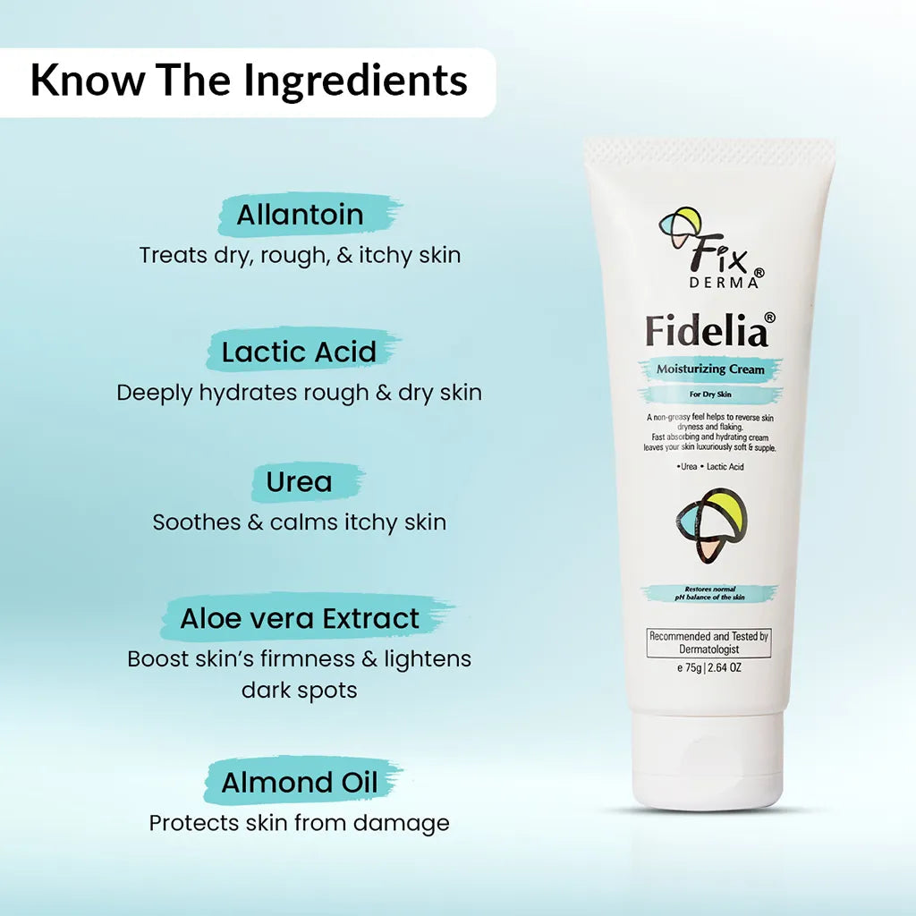 Fixderma Fidelia Moisturizing Cream | A non-greasy and Hydrating Cream for Dry Skin, 75g - Image 4 - Buy from Indicrest
