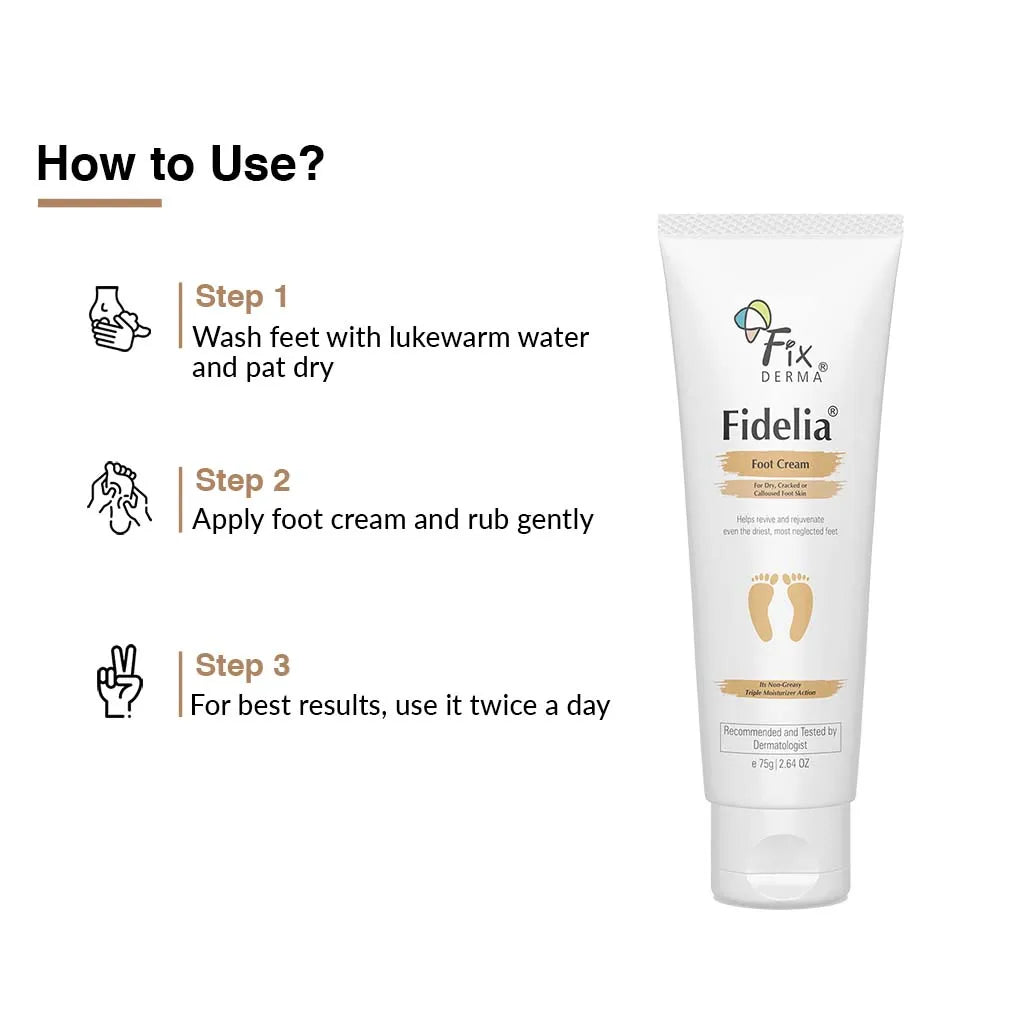 Fixderma Fidelia Foot Cream | Heals & Nourishes Even the Driest, Most Neglected Feet, 75g - Image 7 - Buy from Indicrest