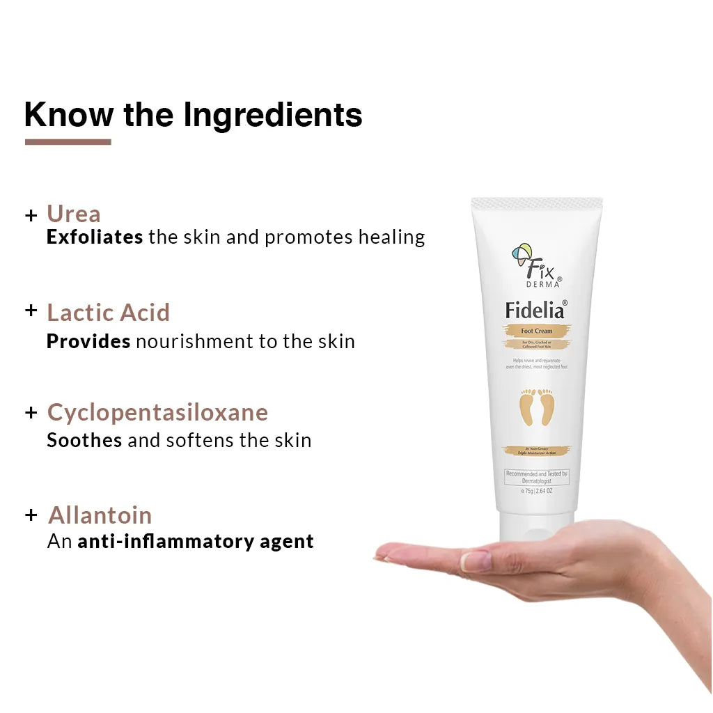 Fixderma Fidelia Foot Cream | Heals & Nourishes Even the Driest, Most Neglected Feet, 75g - Image 6 - Buy from Indicrest