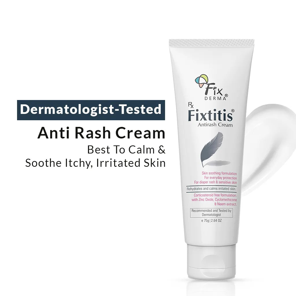 Fixderma Fixtitis Anti Rash Cream | Natural Skin-Soothing Cream to Heal and Calm Rashes, 75g - Buy from Indicrest