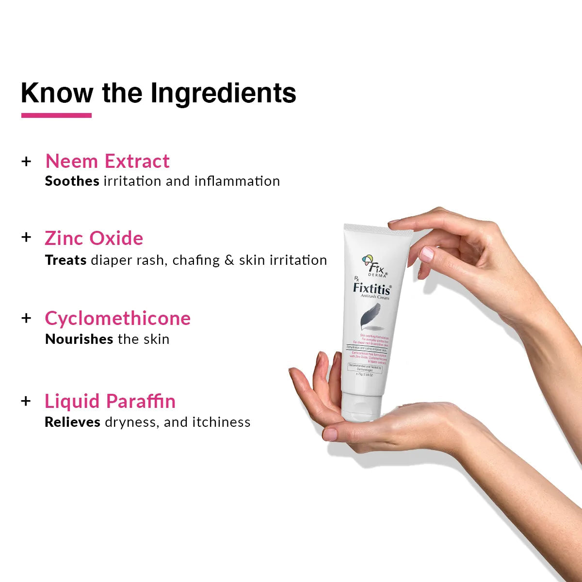 Fixderma Fixtitis Anti Rash Cream | Natural Skin-Soothing Cream to Heal and Calm Rashes, 75g - Image 5 - Buy from Indicrest