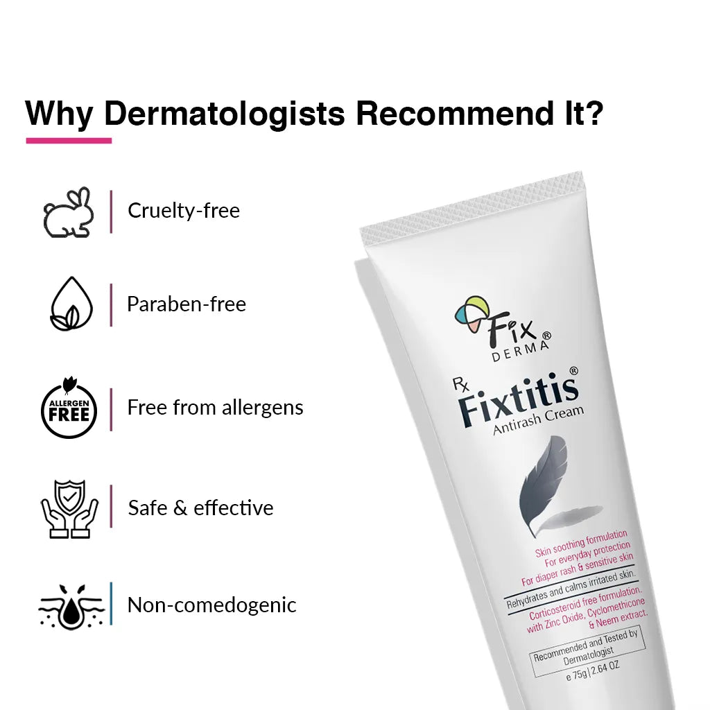 Fixderma Fixtitis Anti Rash Cream | Natural Skin-Soothing Cream to Heal and Calm Rashes, 75g - Image 4 - Buy from Indicrest