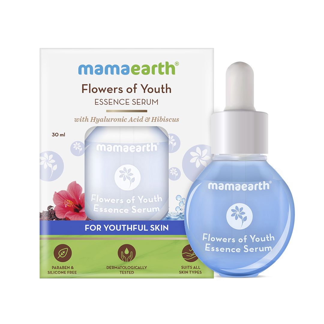 Mamaearth Flowers of Youth Essence Serum with Hyaluronic Acid & Hibiscus for Youthful Skin, 30ml - Image 2 - Buy from Indicrest