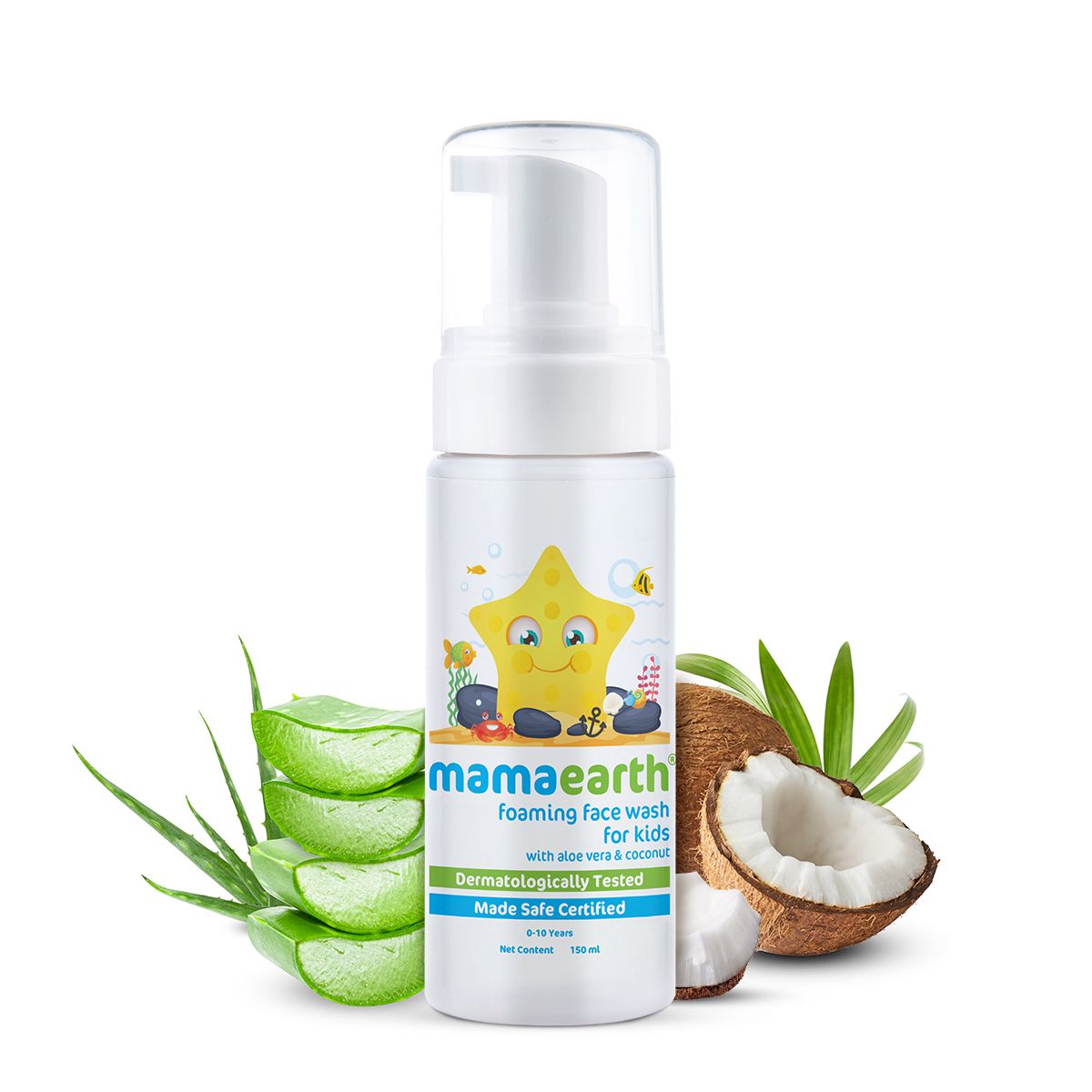 Mamaearth Foaming Face Wash For Kids With Aloe Vera & Coconut For Gentle Cleansing, 150ml - Buy from Indicrest